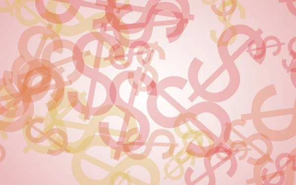 Veelkleurige doorschijnende dollartekens op witte achtergrond. Rode tinten. 3D illustratie — Stockfoto