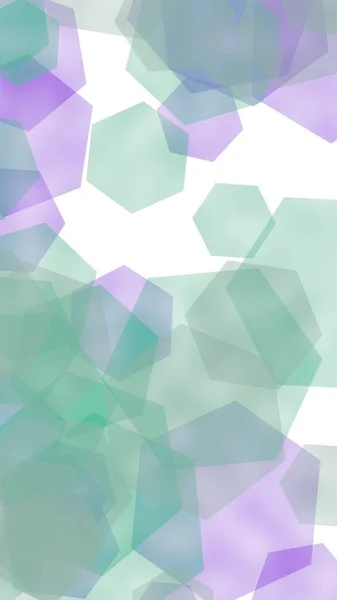 Hexágonos translúcidos multicoloridos sobre fundo branco. Orientação vertical da imagem. Ilustração 3D — Fotografia de Stock