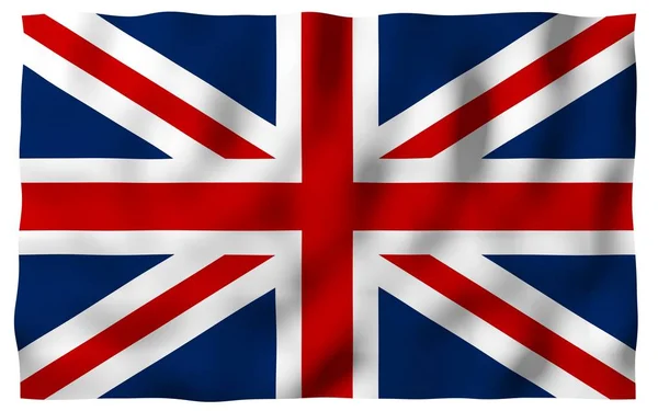イギリスの旗を振っています。英国の旗。アメリカ イギリスのグレートブリテンと北アイルランド。英国の状態のシンボルです。3 d イラストレーション — ストック写真
