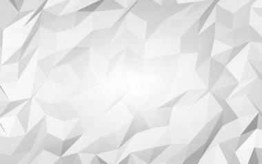 Beyaz soyut arka plan. Lowpoly arka planı. Buruşmuş kağıt. 3B illüstrasyon