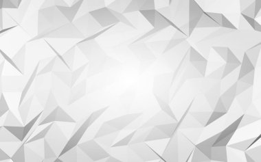 Beyaz soyut arka plan. Lowpoly arka planı. Buruşmuş kağıt. 3B illüstrasyon