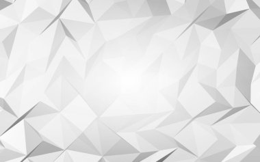 Beyaz soyut arka plan. Lowpoly arka planı. Buruşmuş kağıt. 3B illüstrasyon