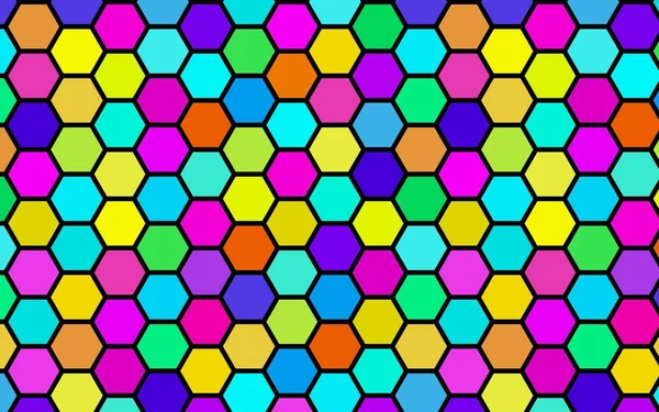 A nido d'ape molti colori, multicolore. Geometria isometrica. Illustrazione 3D — Foto Stock