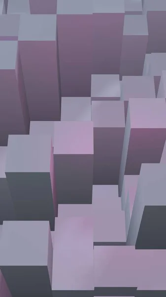 Abstracte roze grijs elegante kubus geometrische achtergrond. Chaotisch geavanceerde rechthoekige staven. 3D-rendering, 3D-illustratie — Stockfoto