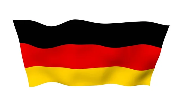 Flag of Germany. Wide format 3D illustration. State symbol of the Federal Republic of Germany. 3D rendering — Stock Photo, Image