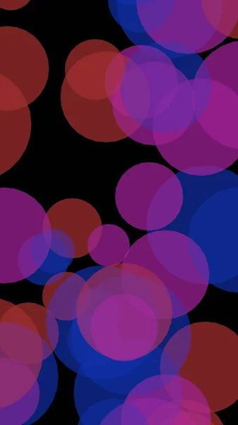 Círculos translúcidos multicolores sobre un fondo oscuro. Ilustración 3D —  Fotos de Stock