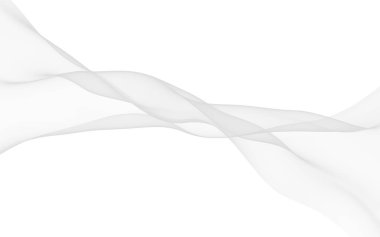 Beyaz soyut arka plan. Dalgalanan beyaz eşarp. Rüzgâr gibi esiyor. 3B illüstrasyon