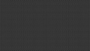 Siyah arka planda beyaz bal peteği. Kusursuz bir doku. İzometrik geometri. 3B illüstrasyon