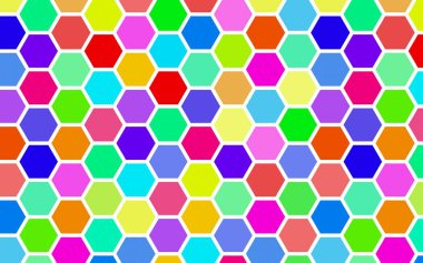 Petek çok renkli, çok renkli. Biyometrik geometri. 3d illüstrasyon