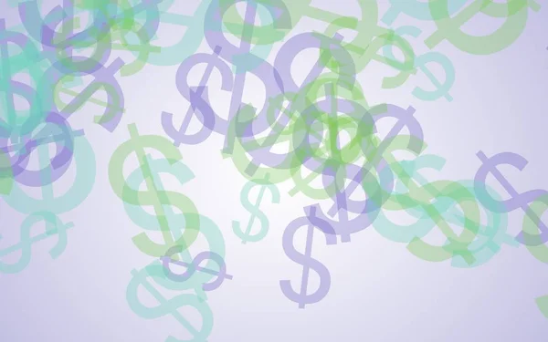 Multicolored translucent dollar signs on white background. 3D illustration — Stock Photo, Image