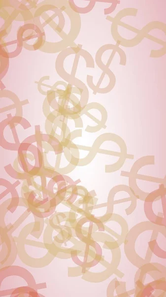 Multicolored translucent dollar signs on white background. 3D illustration — Stock Photo, Image