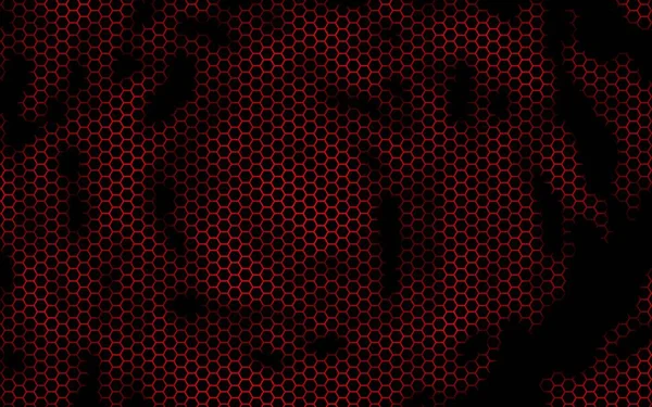 Wabe auf rotem Hintergrund. Perspektivische Ansicht auf Polygon sehen aus wie Waben. isometrische Geometrie. 3D-Illustration — Stockfoto