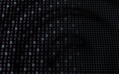 Bitcoin geçmişi. Şifreli para birimi 3 boyutlu illüstrasyon. Dijital para birimi sembolü. İş konsepti. Madencilik, geliştirme, kripto ticareti