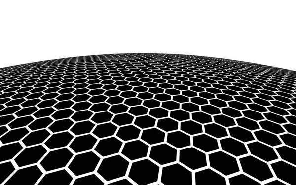 Favo de mel preto em um fundo branco. A visão prospectiva do polígono parece favo de mel. Geometria isométrica. Ilustração 3D — Fotografia de Stock