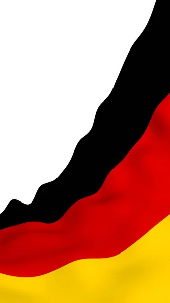 德国国旗。宽格式3D插图。德意志联邦共和国的国家象征。3D渲染 — 图库照片
