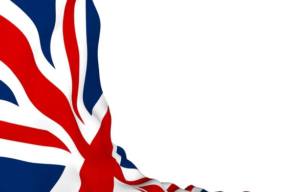 Waving flag of the Great Britain. British flag. United Kingdom of Great Britain and Northern Ireland. State symbol of the UK. 3D illustration — Stock Photo, Image