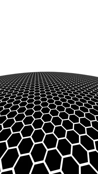 Black honeycomb on a white background. Perspective view on polygon look like honeycomb. Isometric geometry. 3D illustration — Stock Photo, Image