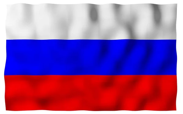 Drapeau de la Fédération de Russie. Le National. Symbole d'Etat de la Russie. Illustration 3D — Photo