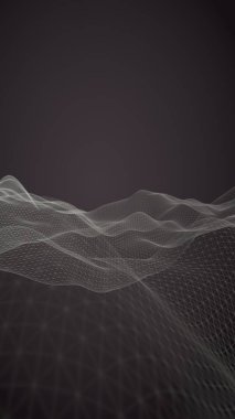 Kahverengi arka planda soyut manzara. Siber uzay şebekesi. merhaba teknoloji ağı. 3d teknoloji illüstrasyon. 3d illüstrasyon