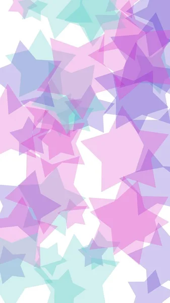 Multicolored translucent stars on a white background. Pink tones. 3D illustration — Stock Photo, Image