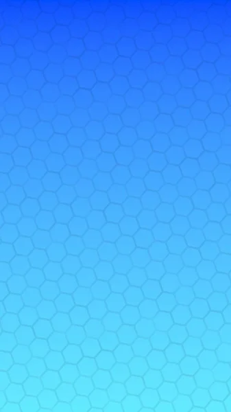 Pettine traslucido a nido d'ape su sfondo cielo blu sfumato. Vista prospettiva sul poligono assomigliare a nido d'ape. Geometria isometrica. Illustrazione 3D — Foto Stock