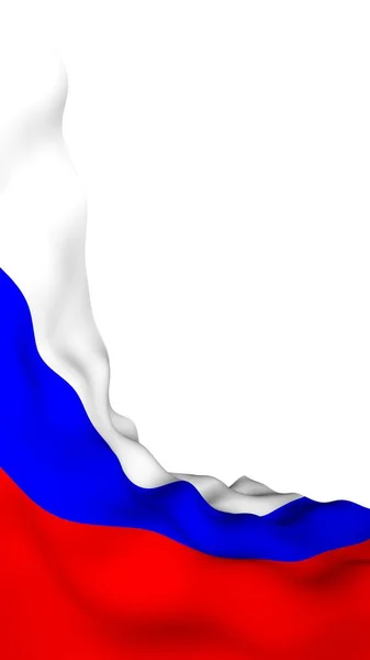 Integetett zászlaja az Orosz Föderáció. A nemzeti. Az orosz állam jelképe. 3D-illusztráció — Stock Fotó