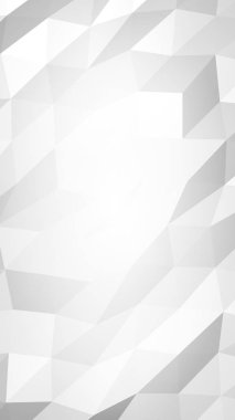 Beyaz soyut arka plan. Lowpoly arka planı. Buruşmuş kağıt. 3B illüstrasyon