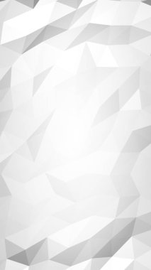 Beyaz soyut arka plan. Lowpoly arka planı. Buruşmuş kağıt. 3B illüstrasyon