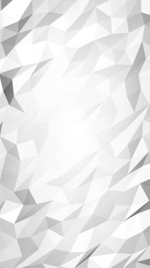 Beyaz soyut arka plan. Lowpoly arka planı. Buruşmuş kağıt. 3B illüstrasyon