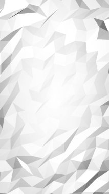 Beyaz soyut arka plan. Lowpoly arka planı. Buruşmuş kağıt. 3B illüstrasyon