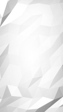 Beyaz soyut arka plan. Lowpoly arka planı. Buruşmuş kağıt. 3B illüstrasyon