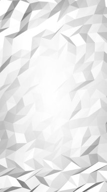 Beyaz soyut arka plan. Lowpoly arka planı. Buruşmuş kağıt. 3B illüstrasyon