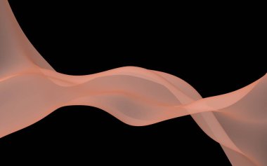 Soyut ışık kırmızı dalga. Koyu arka plan üzerinde parlak açık kırmızı şerit. Soyut kırmızı duman. Açık kırmızı atkı. Raster hava arka planı. 3d illüstrasyon