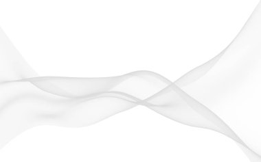 Beyaz soyut arka plan. Dalgalanan beyaz eşarp. Rüzgâr gibi esiyor. 3B illüstrasyon