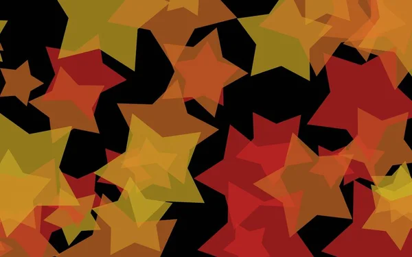 Multicolored translucent stars on a dark background. Orange tones. 3D illustration — Stock Photo, Image