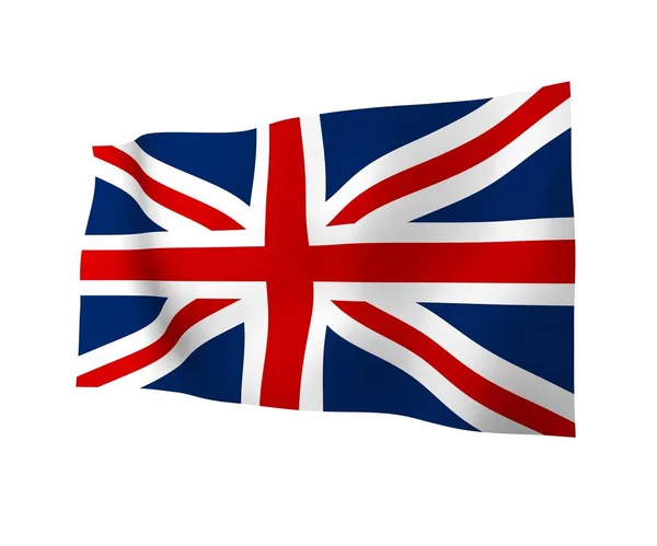 Розмахуючи прапором Великої Британії. Британський прапор. Сполучених Королівство Великої Британії та Північної Ірландії. Державний символ Великобританії. 3D ілюстрація — стокове фото