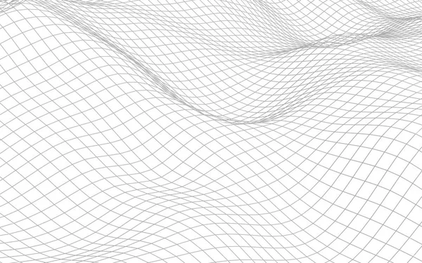 Abstrakt landskap på en vit bakgrund. Cyberrymden rutnät. Hej teknisk nätverken. 3D-illustration — Stockfoto