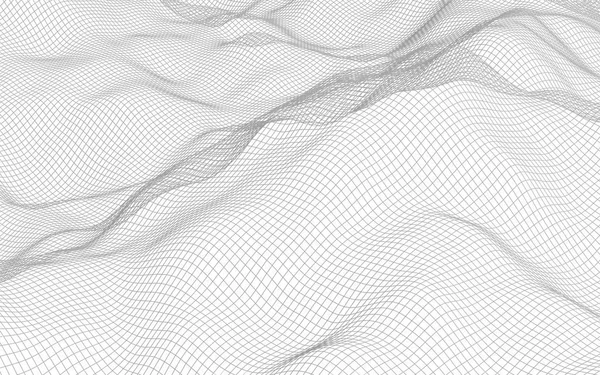 Αφηρημένο τοπίο σε λευκό φόντο. Δίκτυο κυβερνοχώρου. δίκτυο Hi-Tech. εικονογράφηση 3D — Φωτογραφία Αρχείου