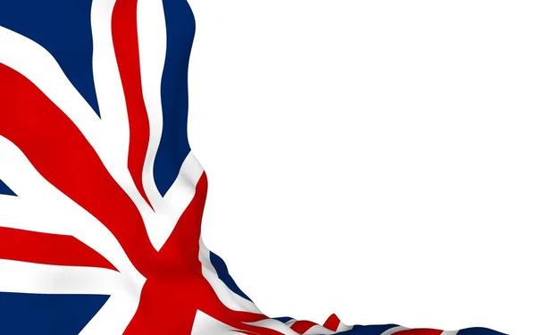 Flagge des großen Britanniens schwenkend. britische Flagge. vereinigtes Königreich Großbritannien und Nordirland. Staatssymbol Großbritanniens. 3D-Illustration — Stockfoto