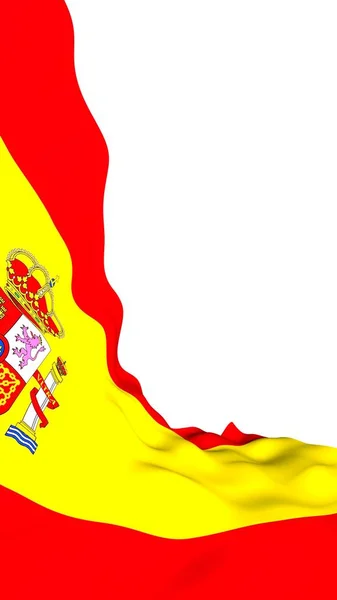 スペインの国旗。スペイン王国の公式国家シンボル。コンセプト:ウェブ、スポーツページ、語学コース、旅行、デザイン要素。3Dイラスト — ストック写真