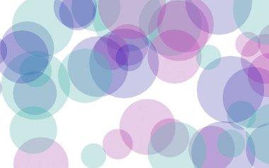 Beyaz arka plan üzerinde çok renkli yarı saydam daireler. Pembe tonları. 3d illüstrasyon