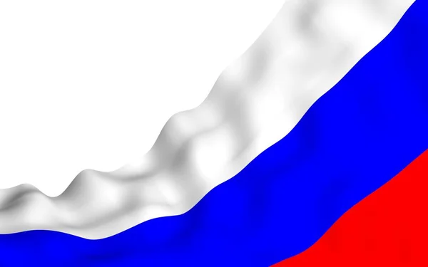 Rusya Federasyonu bayrağını sallıyor. Ulusal. Rusya'nın devlet sembolü. 3d illüstrasyon — Stok fotoğraf