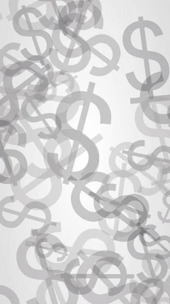 Γκρίζα διαφανή σύμβολα δολαρίου σε σκοτεινό φόντο. Γκρι αποχρώσεις. εικονογράφηση 3D — Φωτογραφία Αρχείου
