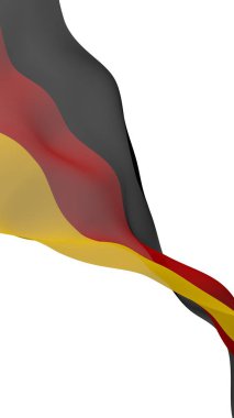 Almanya bayrağı. Geniş format 3D illüstrasyon. Almanya Federal Cumhuriyeti 'nin devlet sembolü. 3B görüntüleme