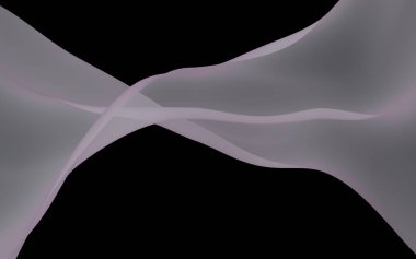 Soyut açık gri dalga. Koyu arka plan üzerinde parlak açık gri şerit. Soyut gri duman. Açık gri atkı. Raster hava arka planı. 3d illüstrasyon