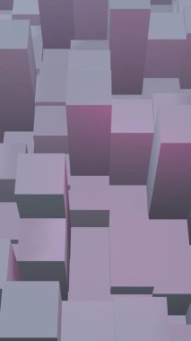 Soyut pembe gri zarif küp geometrik arka plan. Kaotik olarak gelişmiş dikdörtgen çubuklar. 3d Rendering, 3d illüstrasyon