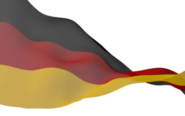 Bandera de Alemania. Ilustración 3D de gran formato. Símbolo estatal de la República Federal de Alemania. Renderizado 3D — Foto de Stock