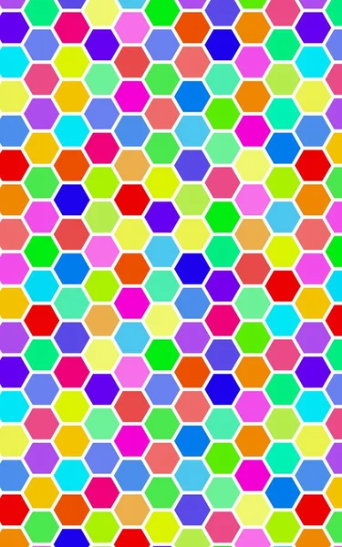 Waben vielfarbig, mehrfarbig. isometrische Geometrie. 3D-Illustration — Stockfoto