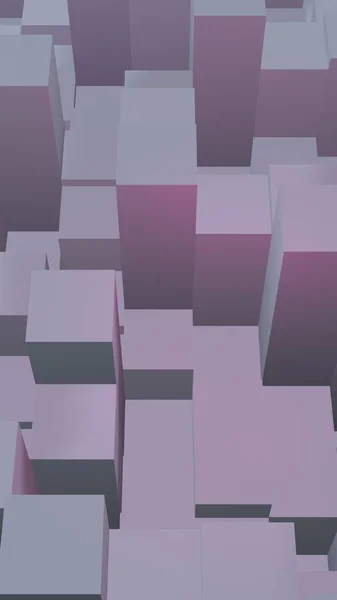 Fondo geométrico abstracto gris rosado elegante cubo. Barras rectangulares caóticamente avanzadas. Renderizado 3D, ilustración 3D — Foto de Stock