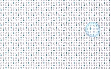 Ethereum kristal ve para beyaz bir arka plan üzerinde. Dijital kripto sembolü. Döviz dalga etkisi, piyasa dalgalanmaları. İş konsepti. 3d illüstrasyon